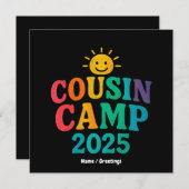 Cousin Camp 2025 Sommerurlaub Spaß Camping Einladung (Vorne/Hinten)