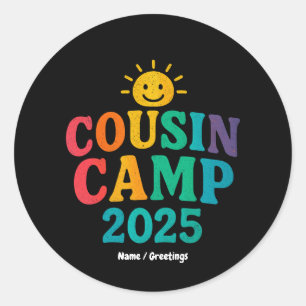 Cousin Camp 2025 Sommerurlaub Spaß Camping Runder Aufkleber