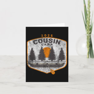 Cousin Camp 2025 Vintage-Canoe-Art Sommer Familien Karte