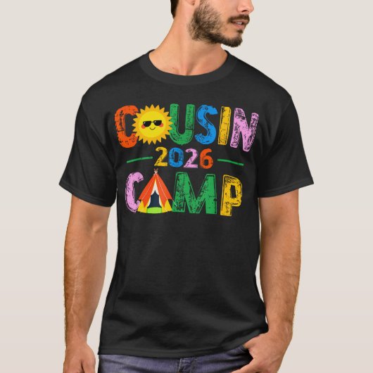 Cousin Camp Crew 2026 Sommerferien Strand T-Shirt (Vorderseite)