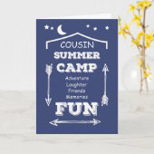Cousin Camp Fun Navy Blue, Denken Sie an Sie Karte (Gelbe Blume)
