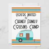 Cousin Camp Retro Camper Einladung (Vorderseite)