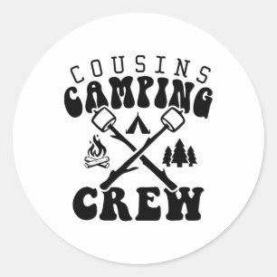 Cousin Camping Crew 2025 T-Shirt Familienurlaub Ca Runder Aufkleber