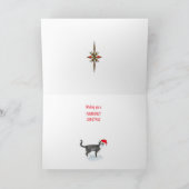 Cousin, Cats in Christmas hats Feiertagskarte (Innenseite)