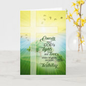 Cousin Christliche Liebe Gottes Geburtstag Karte (Gelbe Blume)