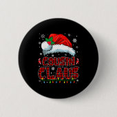 Cousin Claus Christmas Lights Pajama Family Group Button (Vorderseite)