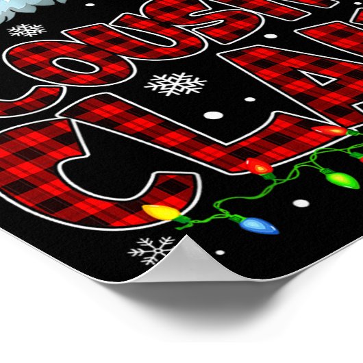 Cousin Claus Christmas Lights Pajama Family Group Poster (Ecke)