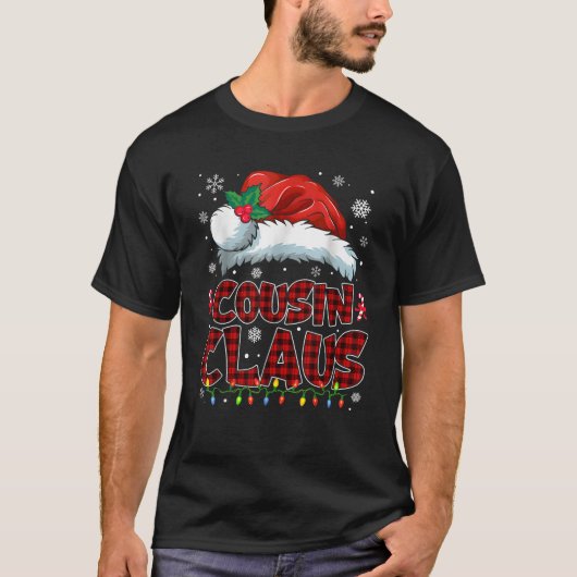 Cousin Claus Christmas Lights Pajama Family Group T-Shirt (Vorderseite)