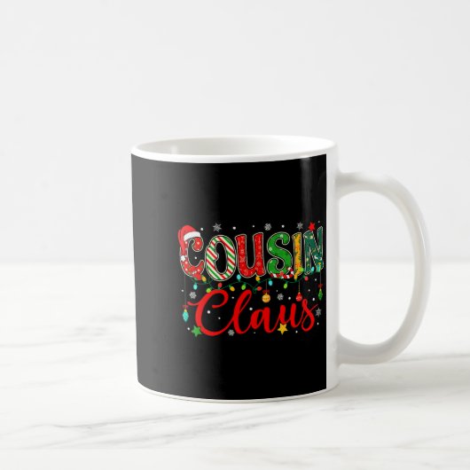 Cousin Claus Christmas Lights Pajama Family Matchi Kaffeetasse (Rechts)