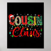 Cousin Claus Christmas Lights Pajama Family Matchi Poster (Vorne)