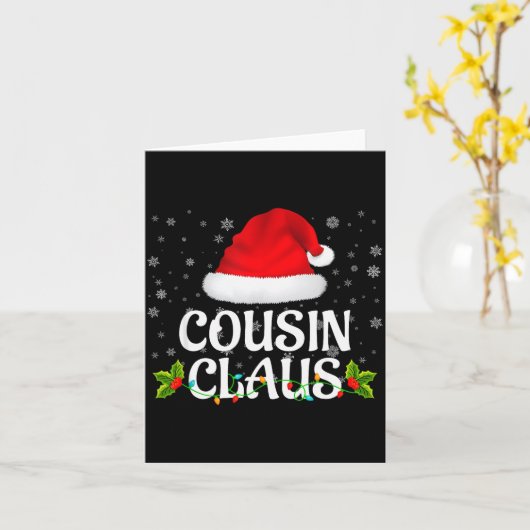 Cousin Claus Christmas Lights Santa Pajama Family Karte (Gelbe Blume)