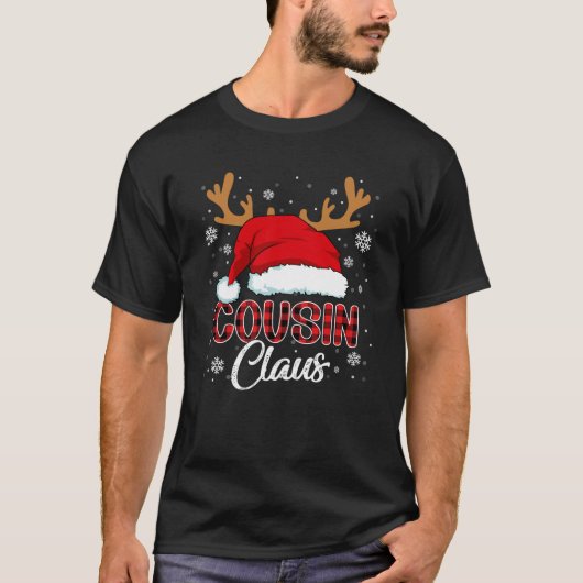 Cousin Claus Weihnachtsmannmütze Weihnachten Roter T-Shirt (Vorderseite)