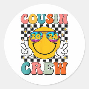 Cousin Crew 2024 Familienurlaub Sommerferien Stran Runder Aufkleber