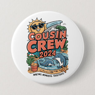 Cousin Crew 2024 Sommerferien Beach Familienausflu Button