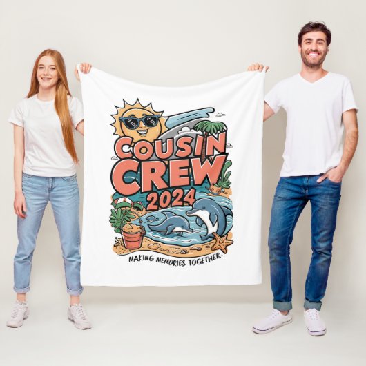 Cousin Crew 2024 Sommerferien Beach Familienausflu Fleecedecke (Beispiel)