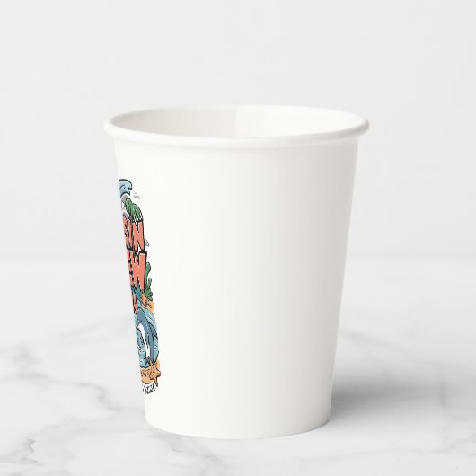 Cousin Crew 2024 Sommerferien Beach Familienausflu Pappbecher (Links)