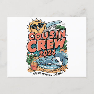 Cousin Crew 2024 Sommerferien Beach Familienausflu Postkarte
