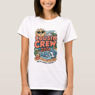 Cousin Crew 2024 Sommerferien Beach Familienausflu T-Shirt