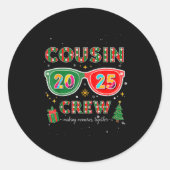 Cousin Crew 2025 Funny Christmas Matching Family P Runder Aufkleber (Vorderseite)