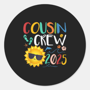 Cousin Crew 2025 Shirt Familienurlaub Strand Runder Aufkleber