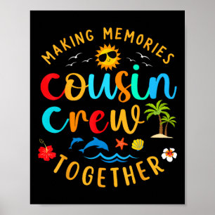 Cousin Crew 2025 Sommerferien Beach Familienausflu Poster
