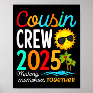 Cousin Crew 2025 Sommerferien Beach Familienausflu Poster
