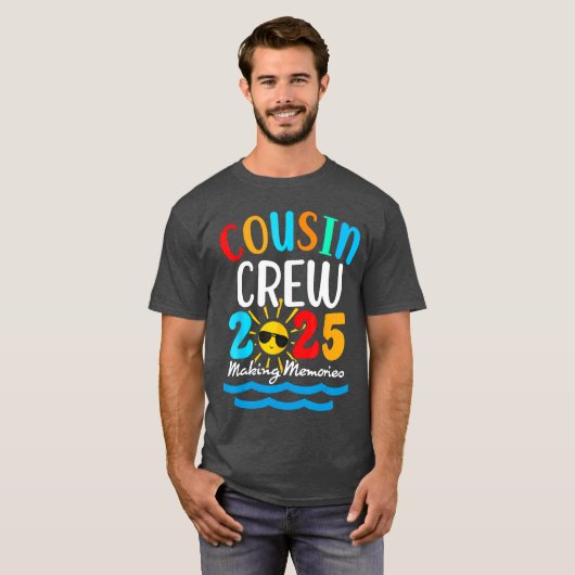 Cousin Crew 2025 Sommerferien Beach Familienausflu T-Shirt (Vorne ganz)