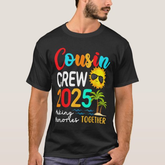 Cousin Crew 2025 Sommerferien Beach Matching Fa T-Shirt (Vorderseite)