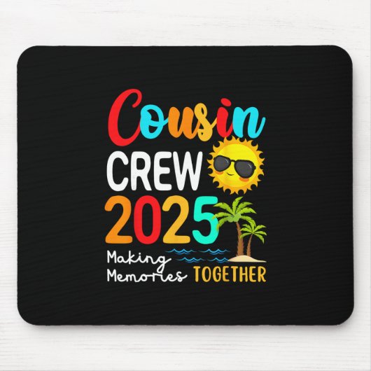 Cousin Crew 2025 Sommerferien Strand passende Fa Mousepad (Vorne)