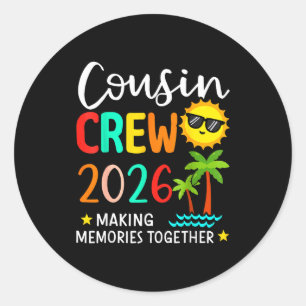 Cousin-Crew 2026 Erinnerungen an den Sommer Famili Runder Aufkleber