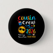 Cousin Crew 2026 Sommerferien Beach Familienausflu Button (Vorderseite)