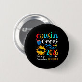 Cousin Crew 2026 Sommerferien Beach Familienausflu Button (Vorne & Hinten)