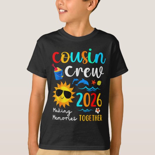 Cousin Crew 2026 Summer Vacation Beach Family Trip T-Shirt (Vorderseite)