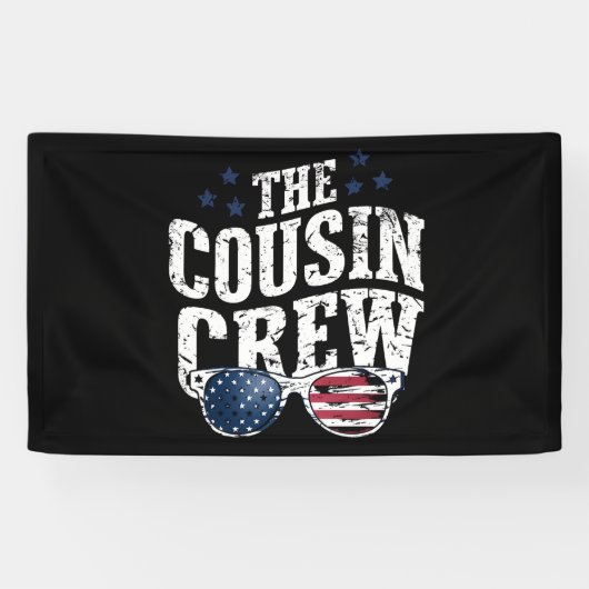 Cousin Crew 4. Juli Patriotic American Family Banner (Horizontal)