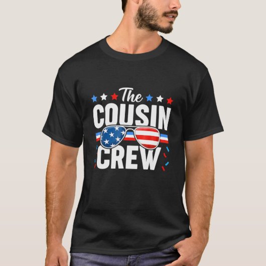 Cousin Crew 4th July Patriotic American Family T-Shirt (Vorderseite)