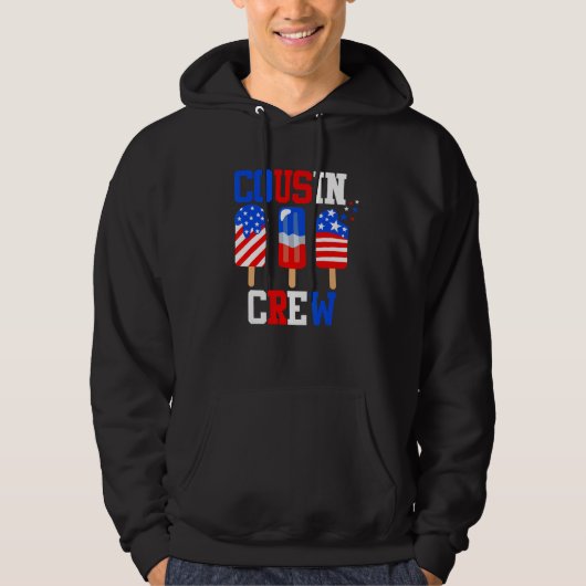 Cousin Crew 4th of July Popsicle Us Flag Patrioti Hoodie (Vorderseite)