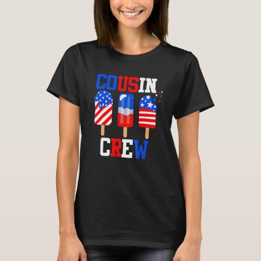 Cousin Crew 4th of July Popsicle Us Flag Patrioti T-Shirt (Vorderseite)