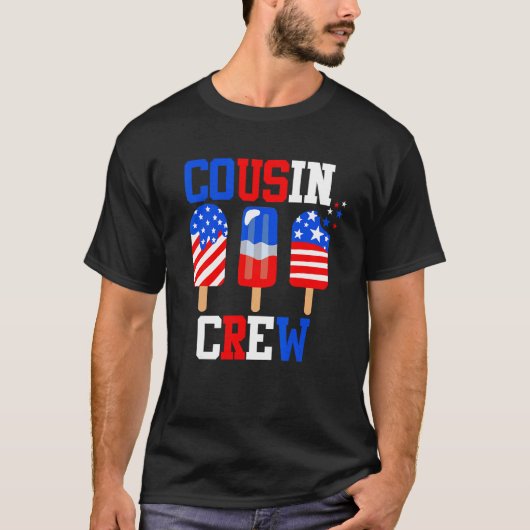 Cousin Crew 4th of July Popsicle Us Flag Patrioti T-Shirt (Vorderseite)