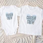 Cousin Crew Blue Heart Matching Family Baby Strampler