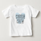 Cousin Crew Blue Heart Matching Family Baby T-shirt (Vorderseite)
