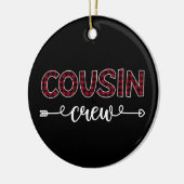 Cousin Crew Buffalo Karierte Muster Weihnachtsferi Keramik Ornament (Links)