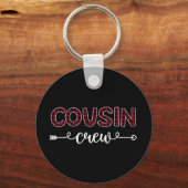 Cousin Crew Buffalo Karierte Muster Weihnachtsferi Schlüsselanhänger (Vorderseite)