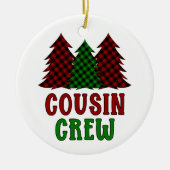 Cousin Crew Buffalo Karierter Weihnachtsbaum Keramik Ornament (Vorne)