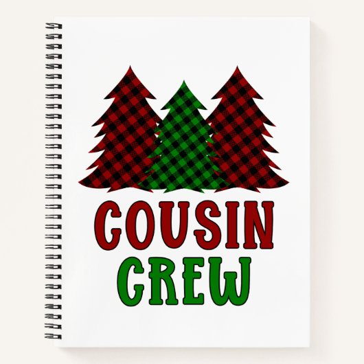 Cousin Crew Buffalo Karierter Weihnachtsbaum Notizblock (Vorderseite)