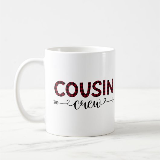 Cousin Crew Buffalo Kariertes Muster Weihnachten Kaffeetasse (Links)