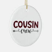 Cousin Crew Buffalo Kariertes Muster Weihnachten Keramik Ornament (Rechts)