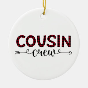 Cousin Crew Buffalo Kariertes Muster Weihnachten Keramik Ornament