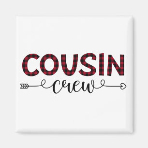 Cousin Crew Buffalo Kariertes Muster Weihnachten Magnet