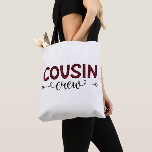 Cousin Crew Buffalo Kariertes Muster Weihnachten Tasche (Von Nahem)