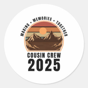 Cousin Crew Camp Familen-Camping-Trip Passende Cam Runder Aufkleber